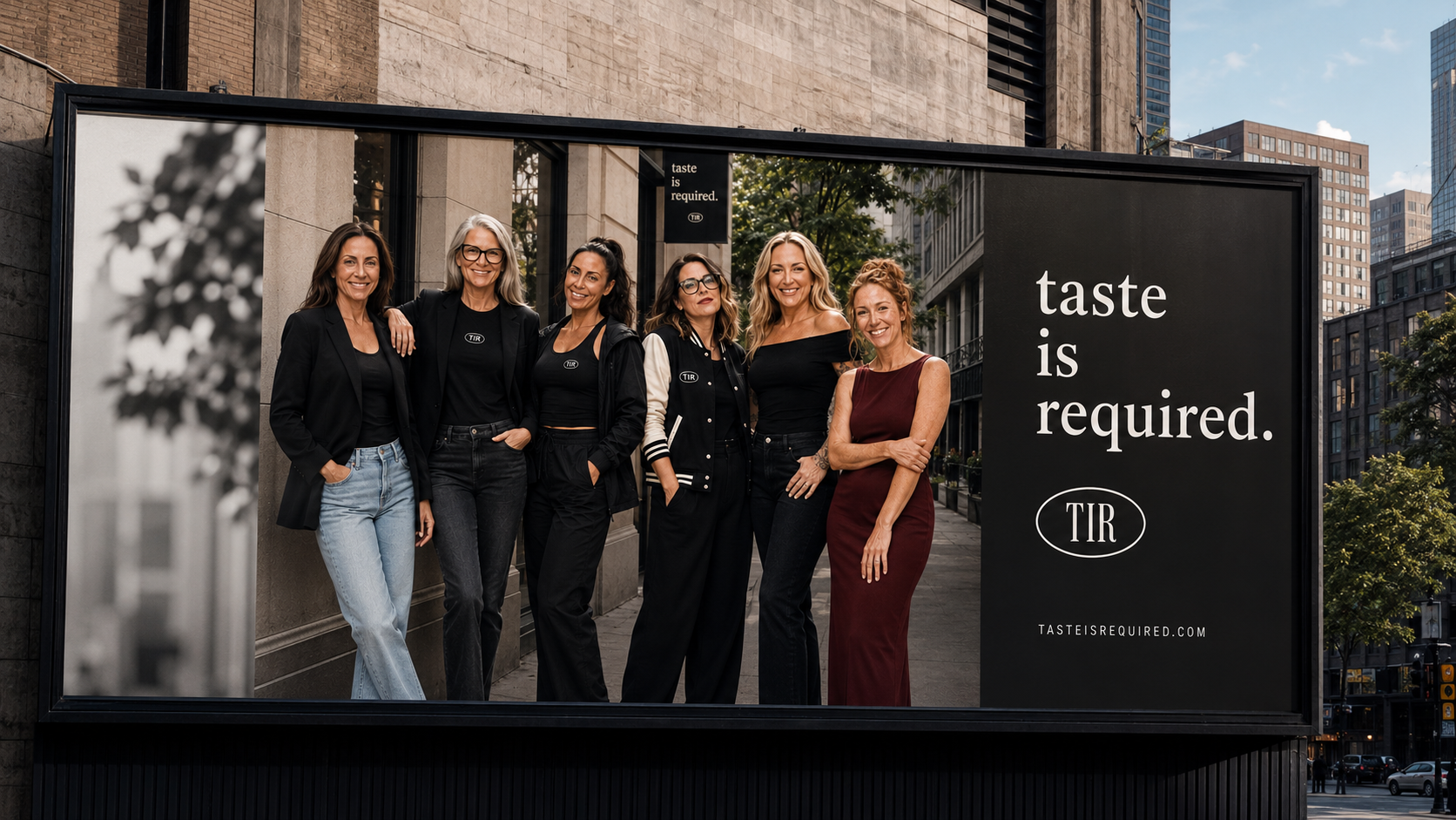 Taste Is Required campaign displayed at billboard scale.
